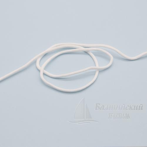Шнур эластичный для масок Д2,8мм белый БТ Шнур эластичный для масок Д2,8мм белый БТ