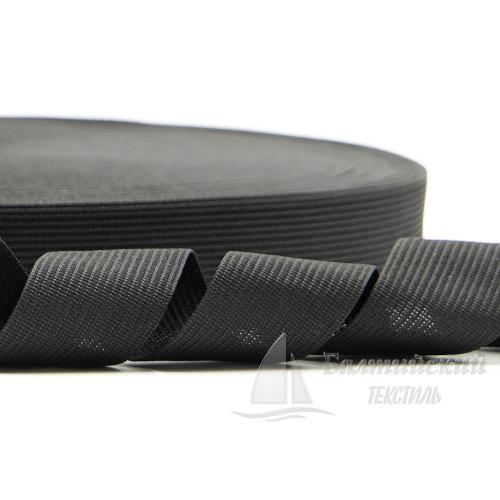 Тесьма окантовочная 28мм 5г черная (уп.100м)