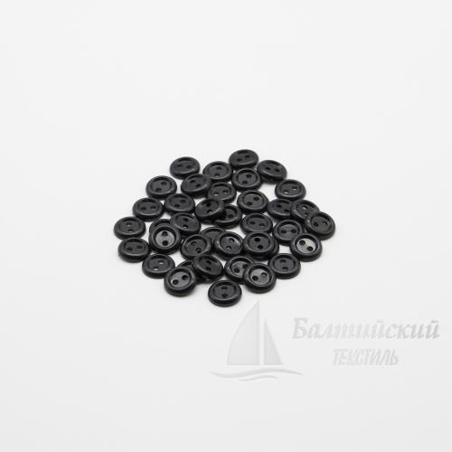 Пуговицы 11мм 2-х пр. черные (полистирол)