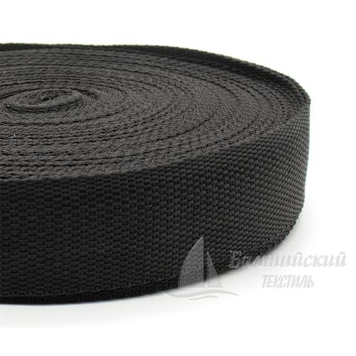 Тесьма стропольная 35мм черный БТ