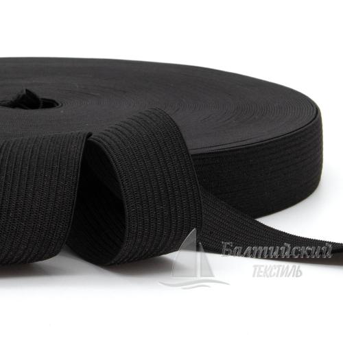 Резинка вязаная 20мм черная БТ